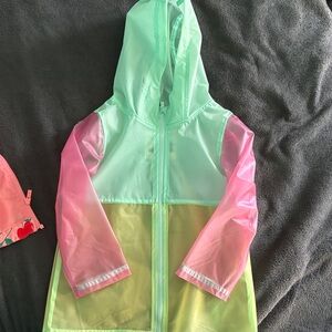 Carter's Mint Green, Pink, and Yellow Raincoat